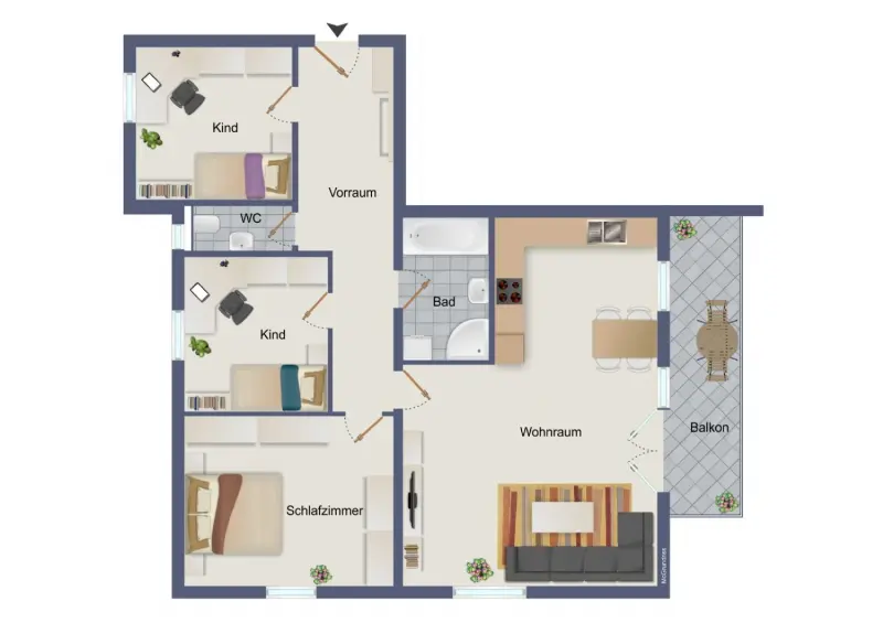 Wohnzimmer Ansicht 1
